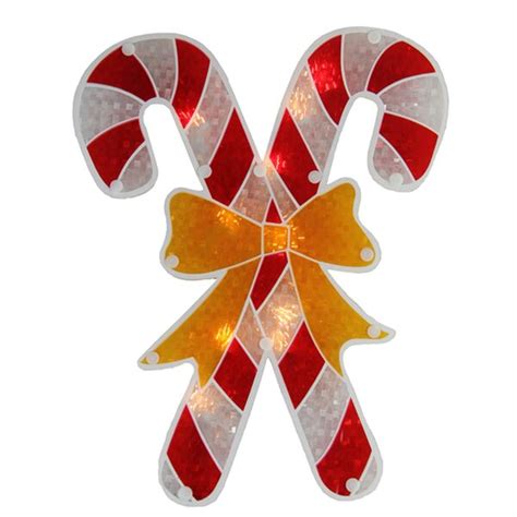 Northlight Holographic Candy Cane Christmas Window Lighting Display
