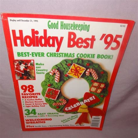 It isn't christmas if there aren't cookies! Good Housekeeping Magazine December 1995 Best Christmas Cookies Recipes Wreath #GoodHousekeeping ...