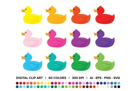 Rubber Duck Clip Art Set By Running With Foxes Thehungryjpeg