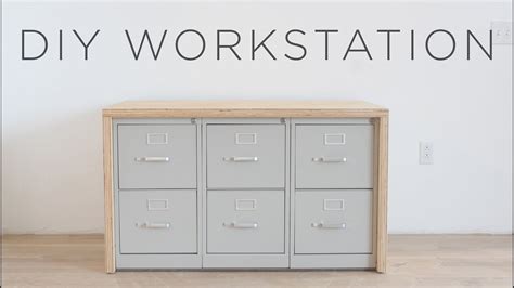 Though often overlooked, filing cabinets are an office staple. DIY Workstation | How to make a craft table with storage ...