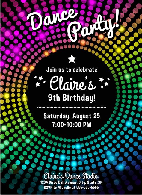 Summer dance party invitation, flyer or poster template with lettering written against colorful tropical electro dance party flyer, invitation or template design with female silhouette on abstract dance party invitation. disco dance party invitation1