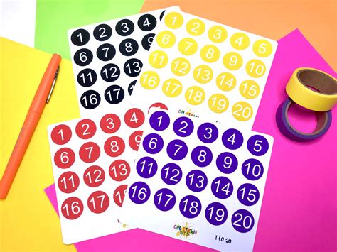 Free Printable Number Stickers Zahlen Sticker Clipart