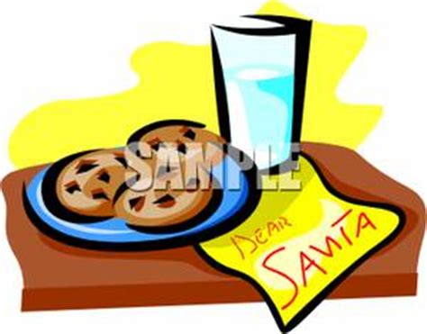 Cookies and milk clipart free clipart images clipartcow. Cookies And Milk For Santa Claus - Royalty Free Clipart Picture
