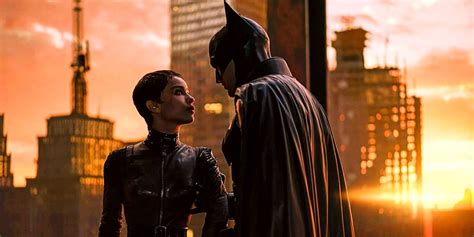 Bruce Wayne And Catwoman Have A Rooftop Rendezvous In The Batman Image