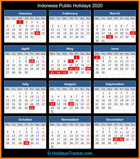 Indonesia Public Holidays 2020 Holidays Tracker