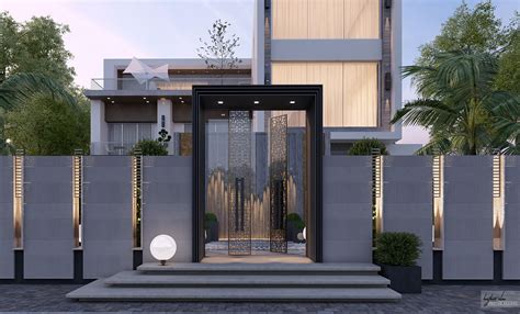 Villa Entrance On Behance House Fence Design House Gate Design