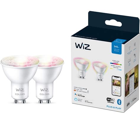 Wiz Connected Full Colour Smart Spotlight Bulb Gu10 Twin Pack Fast