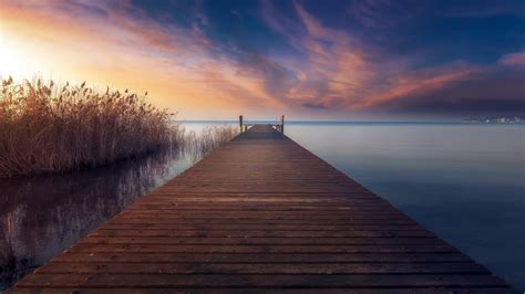 Wallpaper Sky Clouds Water Pier Outdoors 2048x1152