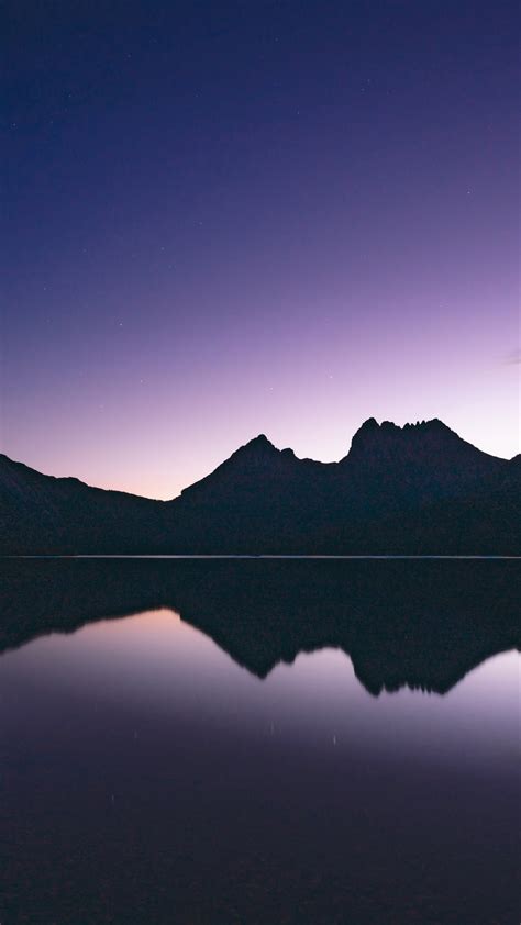 Cradle Mountain Wallpaper 4k Australia Silhouette Night Time Lake