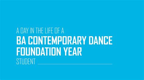 A Day In The Life Of A Ba Contemporary Dance Foundation Student Dance