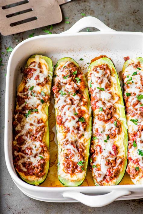 Zucchini Lasagna Boats Homemade Hooplah