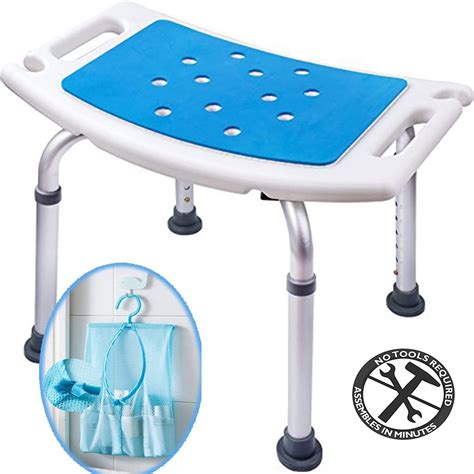 Medokare Shower Stool With Padded Seat Shower Seat For Seniors With Tote Bag And Handles