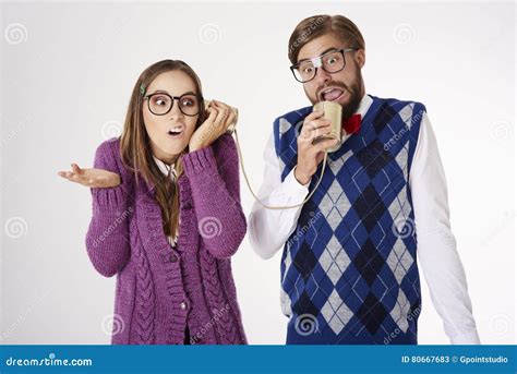 funny nerd couple stock image image of stereotypical 80667683