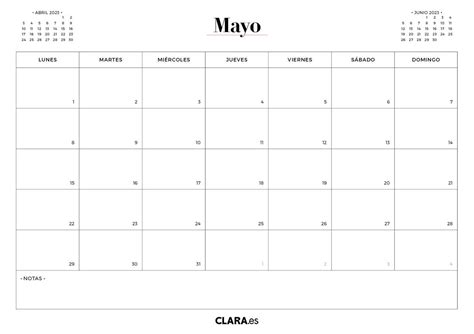 Calendario Mayo Para Imprimir