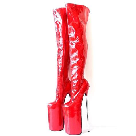 ultra thigh or crotch high boots extreme platform 30cm high heel metal stiletto ebay