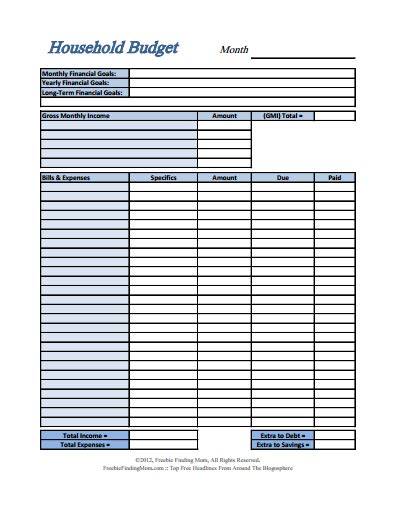 Find a variety of free excel budget templates for business and personal use. Budget Template Printable Free 5 Easy Rules Of Budget ...
