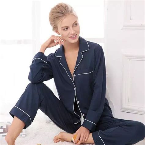 The Navy Isla Pyjamas From Made Wright Cotton Pajamas Women Pajamas