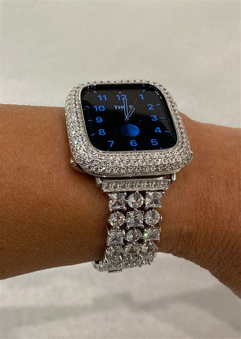 Custom Apple Watch Band Women Silver And Or Apple Watch Cover Bezel Lab