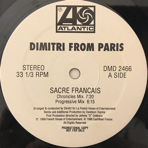 Dimitri From Paris Sacre Francais Label Side A Vinyl Records Flickr