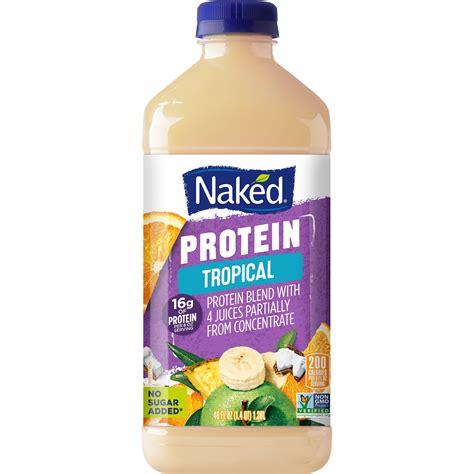 Naked Juice Tropical Protein Fruit Smoothie 46 Oz Bottle
