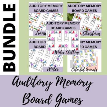 Auditory Memory Games Bundle Speech Therapy Speech And Language