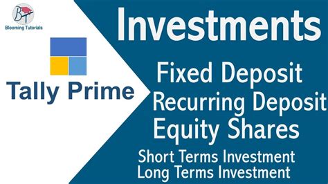 Investment Entry In Tally Prime Tamil Short And Long Terms Investment