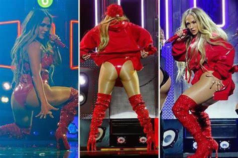 jennifer lopez flashes her famous bum in a red thong as she puts on a raunchy performance at jay