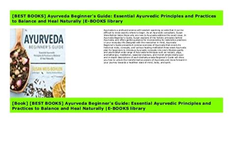 Pdf Ayurveda Beginners Guide Essential Ayurvedic Principles And