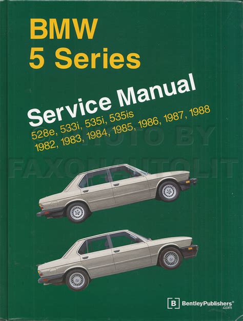 1982 1988 Bmw 528e 533i 535i 535is Bentley Repair Manual