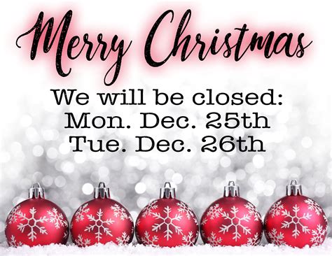 Closed Christmas Day 2024 Sign - Elle Charissa