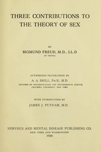 Three Contributions To The Theory Of Sex · Sigmund Freud · English