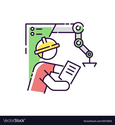 Project Engineer Rgb Color Icon Royalty Free Vector Image