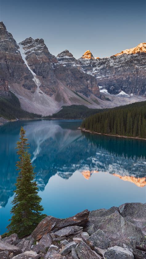 Moraine Lake 4k Wallpaper Landscape Sunrise Mountains