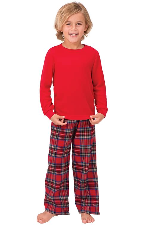 Stewart Plaid Thermal Top Boys Pajamas In Boys Pajamas And Onesies Size