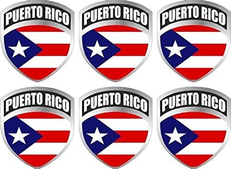 6 2 Puerto Rico Rican Pr Flag Shield Decal Badge Vinyl