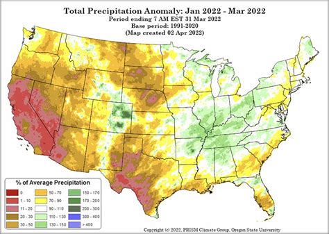 Precipitation January Through March Was Record Lowest In Some Western