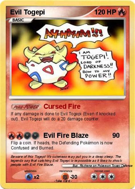Pokémon Evil Togepi 14 14 Cursed Fire My Pokemon Card
