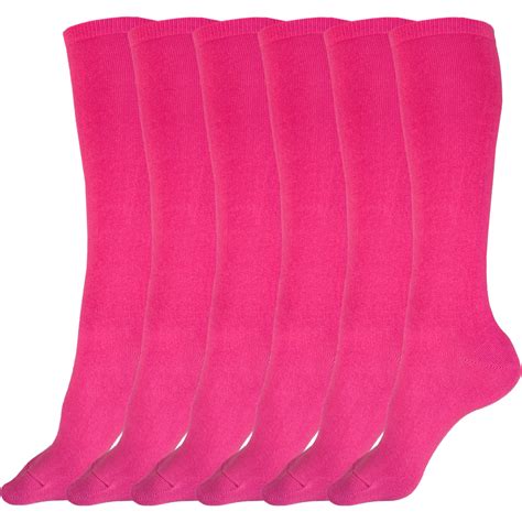 Solid Hot Pink Knee High Socks 3 Pairs