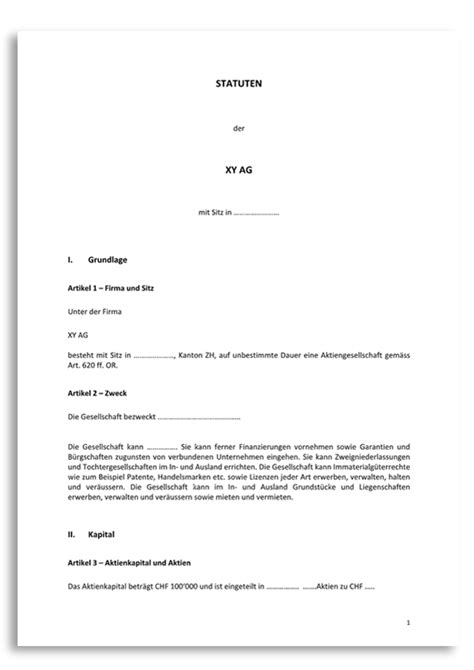 Hier finden sie professionelle vorlagen und muster zum download. Muster Vorlage Statuten für AG`s | Müller & Paparis