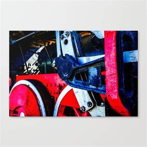 Old Steam Engine Locomotive Driving Valve Gear Canvas Print By