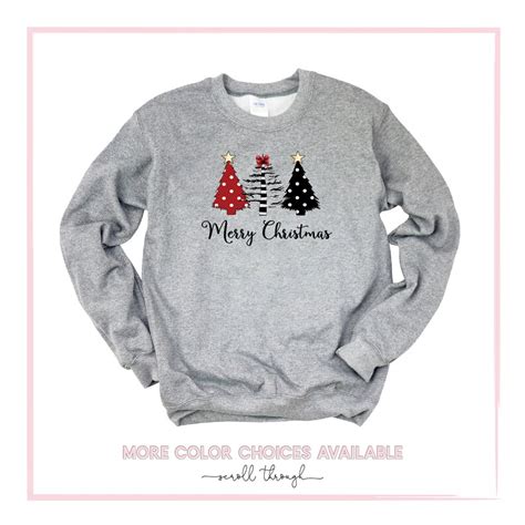 Merry Christmas Sweatshirt For Women Cute Christmas Etsy Uk
