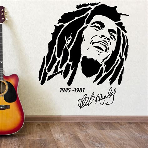 Bob Marley 1945 1981 Vinyl Wall Art Sticker Decal Ebay