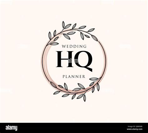Hq Initials Letter Wedding Monogram Logos Collection Hand Drawn Modern