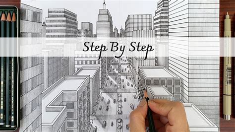 How To Draw A City In One Point Perspective Step By Step Youtube