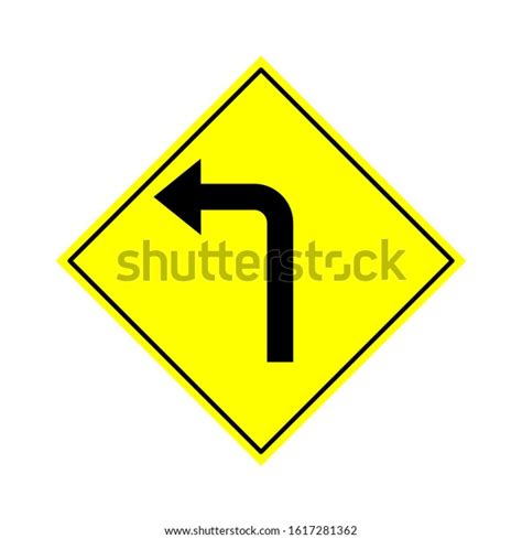 Sharp Turn Left Simple Attractive Design Stock Vector Royalty Free