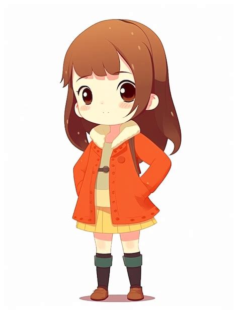 Premium Ai Image Charming Chibi Cute Anime Girl With Big Smiles Ai