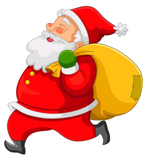Santa Claus Clip Art Transparent Santa With Yellow Bag