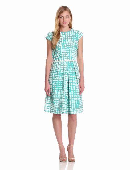 Jones New York Womens Printed Belted Dress Clothing Flare