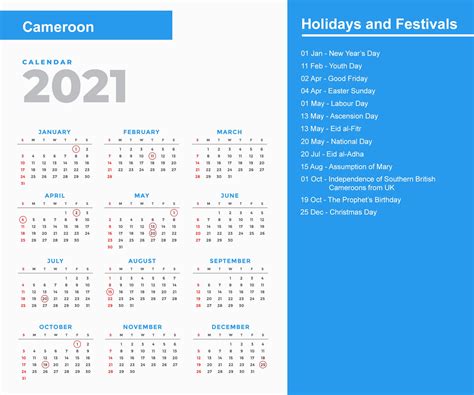 Cameroon Holidays 2021 And Observances 2021