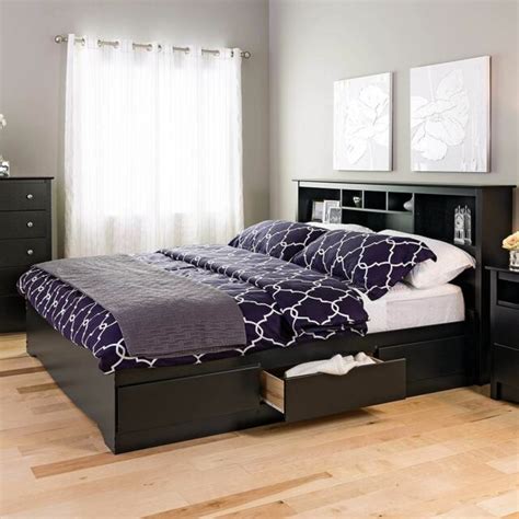 Platform Bed Storage Beds Queen Bedroom Furniture 6 Drawer Composite